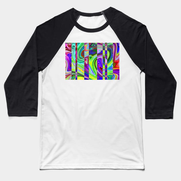 green and purple trippy swirls Baseball T-Shirt by chambergambit